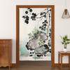 Chinese Style Noren Door Curtains Bamboo Deer Plum Blossom Bird Linen Doorway Curtains Home Decor Kitchen Entrance Half Curtains