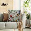Chair Pillowcase Embroidered Throw Pillow Cover Flower Tree Bird Cushion Decorative Durable Sofa with Zipper for Living Room Couch Bed Embroidery