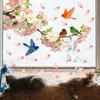 Floral Branch with Bird Static Cling Window Stickers No Glue Removable Reusable for Bedroom Living Room Study Home Decor