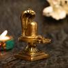 100% Pure Brass Shivling, Siva Linga Pooja Murti, Religious, Gold, Size - 8 Cm