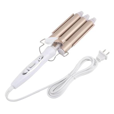 Professioneller elektrischer Lockenstab Lockeneisen Friseur Styling Werkzeug 22mm Champagner 110-240V US