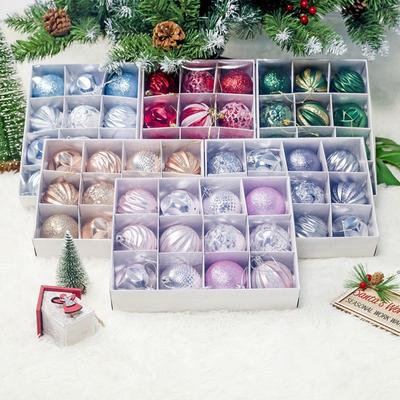 12Pcs/set Christmas Balls Ornaments With Hanging Rope Christmas Tree Decoration Festival Party Decoration