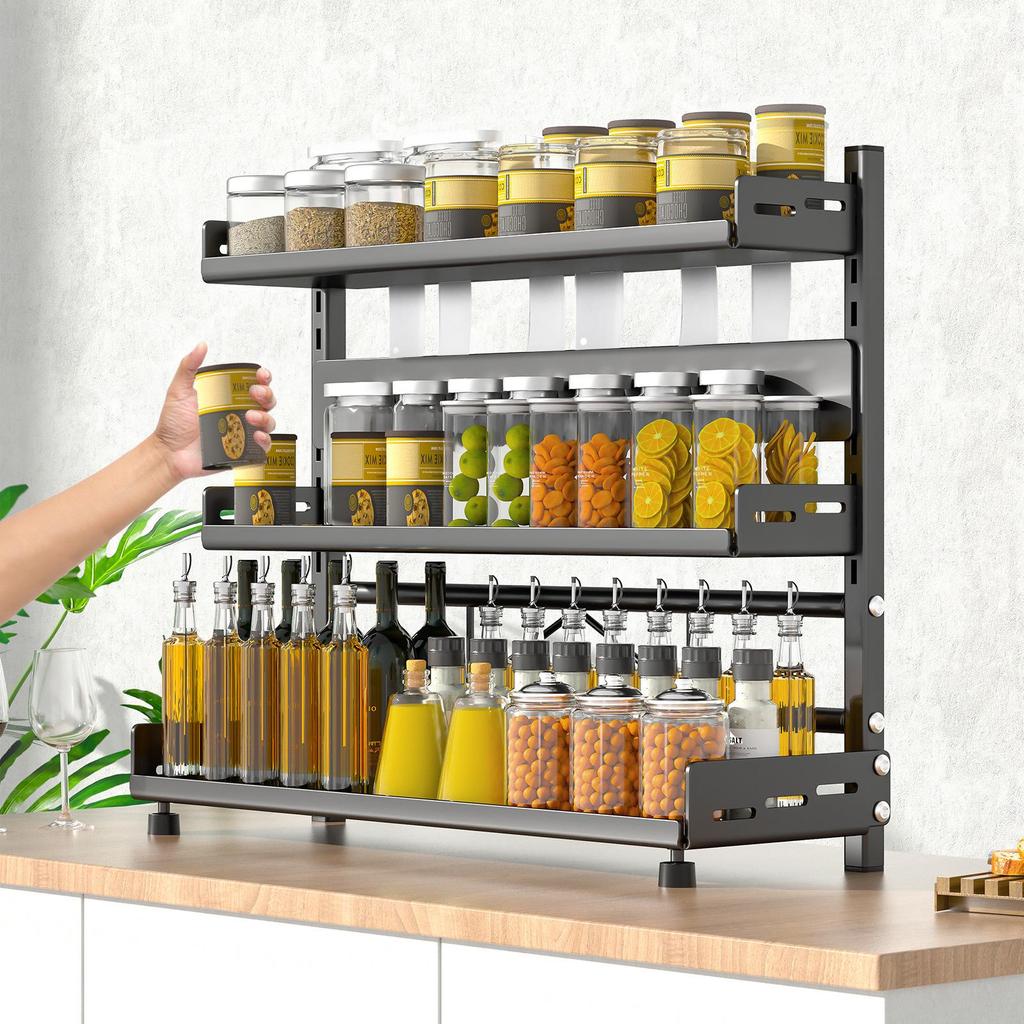 Multi-functional Kitchen Countertop Rack: Chopstick, Knife, and Seasoning Holder