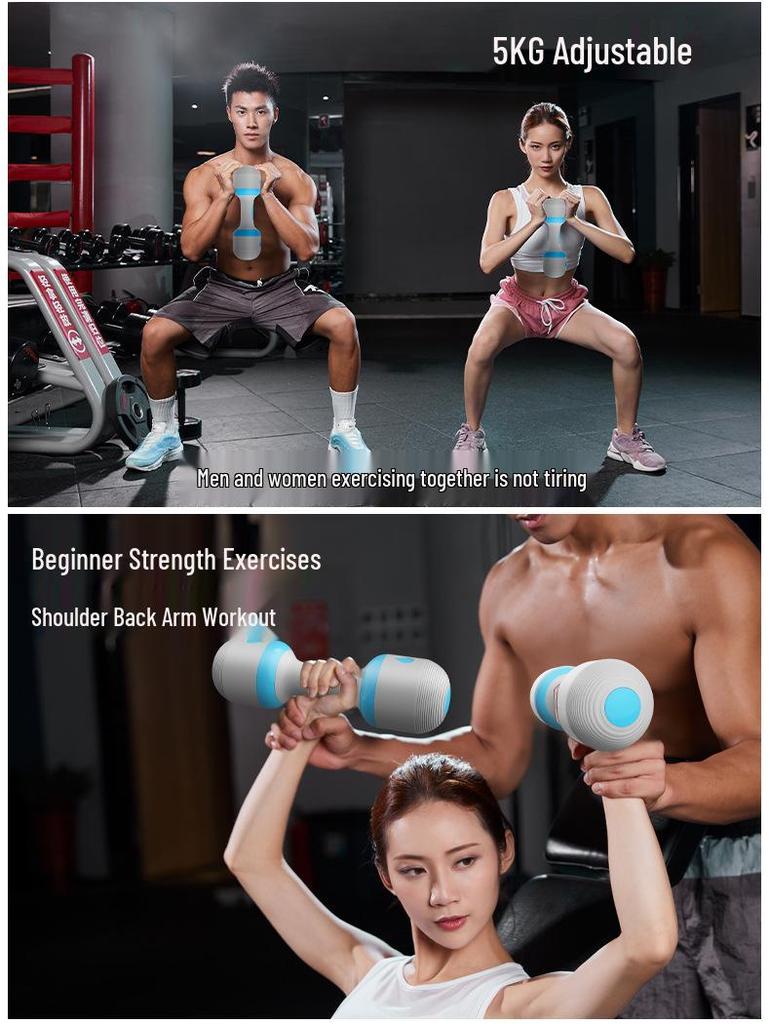 10KG Adjustable Dumbbells for Women's Fitness, Home Use, Slimming Arms, and Men's Muscle Training