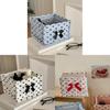 Nylon Large Polka Dot Quilt Square Storage Bin With Butterfly Knot Pattern For Dorm Room Organization