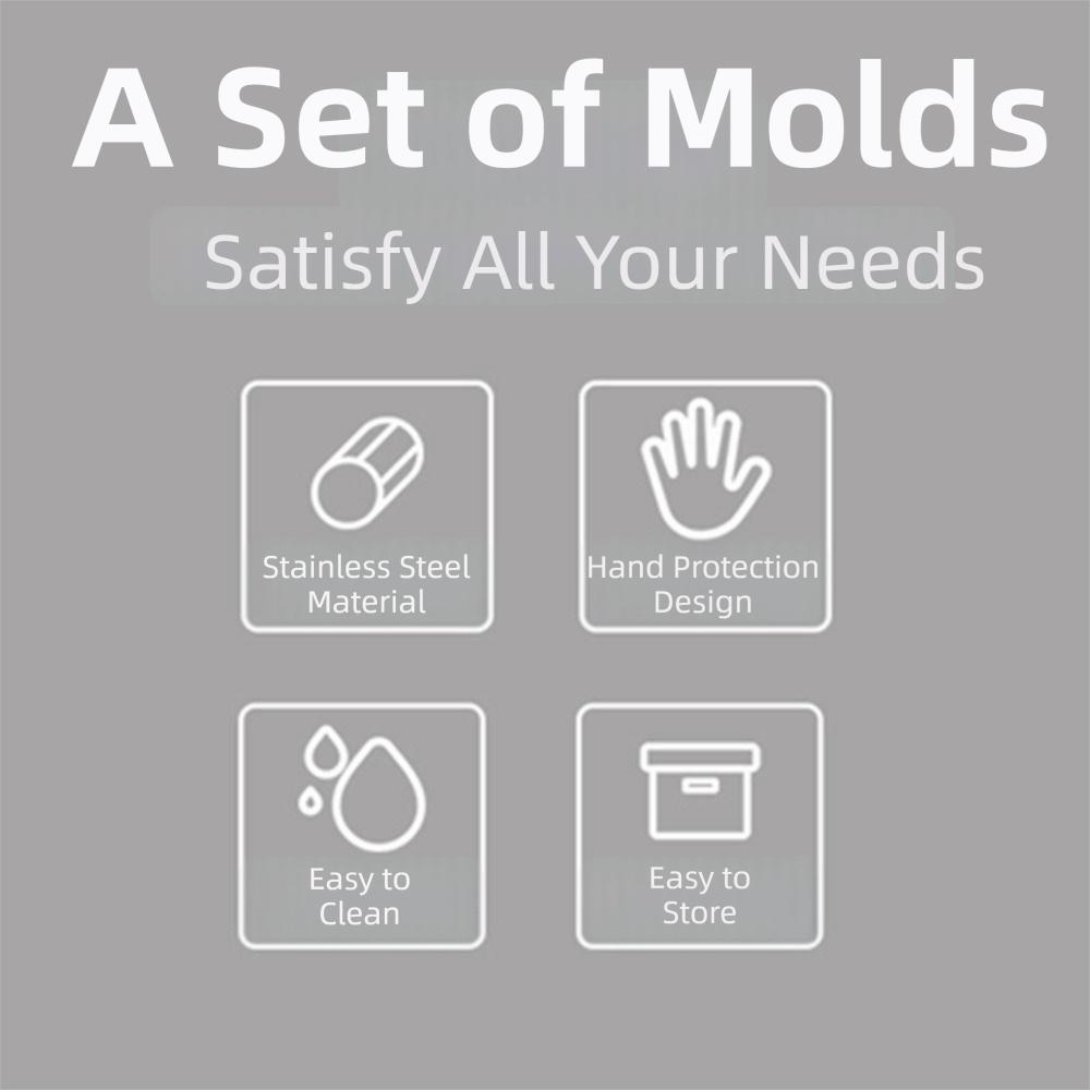 5Pcs Stainless Steel Biscuit Mold Set Graduated Sizes Pastry Baking Circle Ring Baking