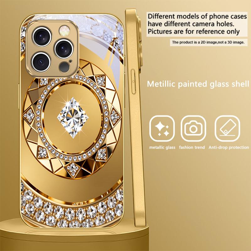 

Golden horse sculpture For IPhone 17Pro Max 16 17 Pro 15 Pro 14 13 Plus 12 Mini 11Pro Max XR 16E 17 Air Golden glass phone case iPhone XS