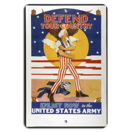 Defend America Enlist in the US Army TodayAluminumtin sign 20x30cm（7.8x11.8inch）