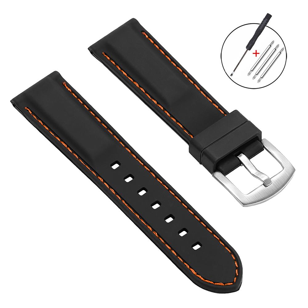 Rubber Watch Band 18mm 20mm 22mm 24mm Wristabnd for Seiko Bracelet Soft Silicone Watch Strap Men Women Sport Waterproof Belt