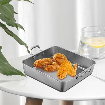 Snack Flat Tray Fries Plate with Handles, Bakeware, Multifuctional Serving Baking for
