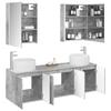 Bathroom Cabinet Set 5 Pcs Concrete Grey Particleboard