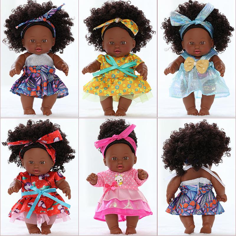 

20cm African American Vinyl Reborn Doll - Cute Plush Toy for Children 20cm