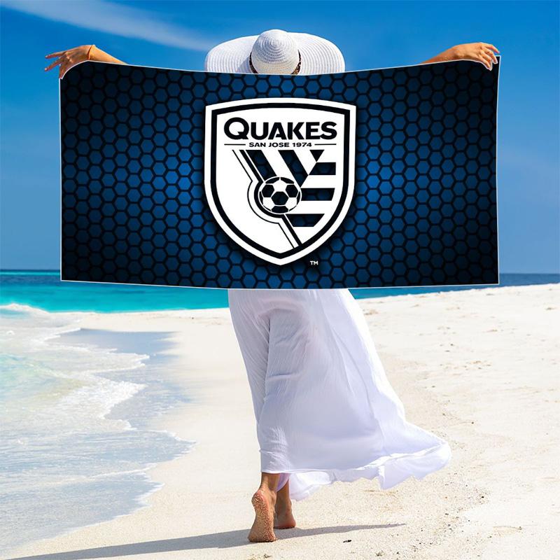 San Jose Earthquakes Print Beach Towel, Large Soft Quick Dry Towel for Beach Camping Swimming