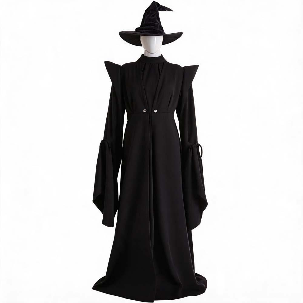 Minerva McGonagall Cosplay Costume Witch Robe Halloween Role Play Magic Stage Outfit