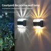 4pcs Solar Led Up Down Wall Lamp Outdoor Waterproof Garden Light For Fences Yard Patio Balcony Decor