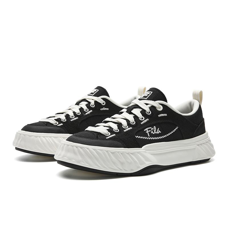 FILA FOSSO 1+ Abrasion Resistant Lightweight Breathable Low top Canvas Shoes Women's Black/Milk White F12W622307FBG