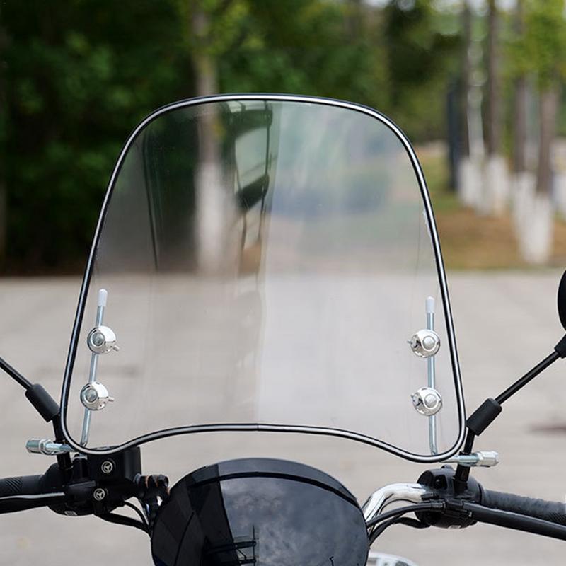 Motorcycle Windshield Adjustable HD Transparent Battery Scooter  Tricycle Windshield Large Wind Splitter Motorcycle Accessories