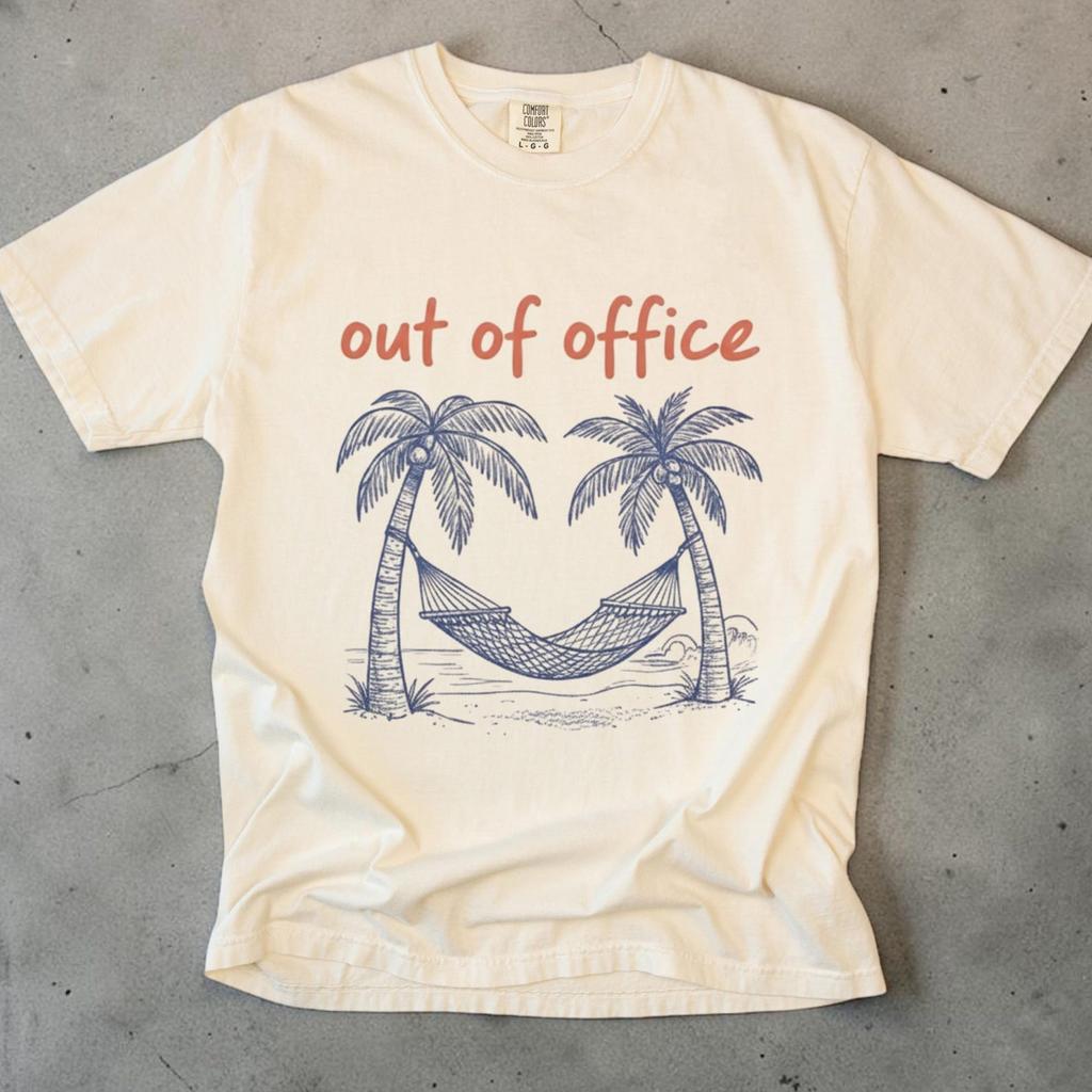 Out of Office Shirt, Beach Vacation T shirt, Unisex Comfort Colors Tee, Funny Vacation Shirt, Summer Graphic Tee, Trendy Travel Shirt, Vacay
