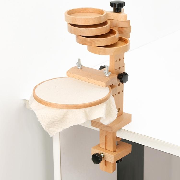 Adjustable Cross Stitching Stand Wooden Embroidery Hoop Stand