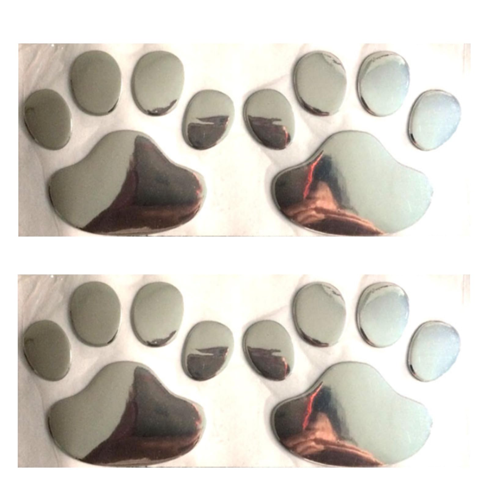 

ГРАНИЦА. Наклейки Лапа Кошка Собака Лапа Автомобиль Мотоцикл Набор из 4 штук Эмблема серебряный