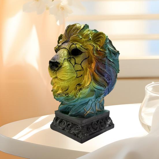 Colorful Stained Resin Animal Night Light Cat Horse Elephant Dolphin Lion Cock Owl Wolf Shape Table Lamp Home Decoration