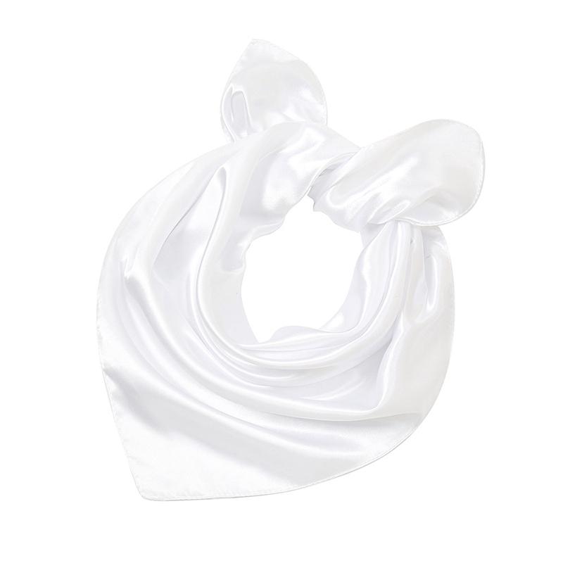 Square Scarf For Women Girls Candy Color Neckerchief Silk Feeling Stain Shiny Headband Silk Hair Wraps Bag Accessories Gifts