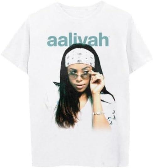 Aaliyah Unisex-Adult Aaliyah Official Merch Glasses Bandana Short Sleeve Shirt XXL