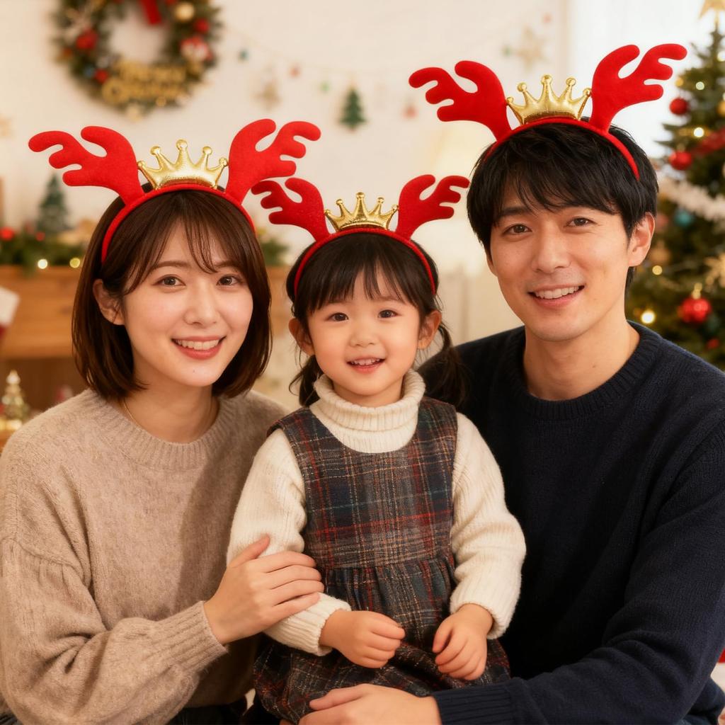 Joyesplay Christmas Headbands for Kids, Reindeer and Deer Ears, Cute and Fluffy Hair Accessories for a Christmassy Christmas Photo Prop or Party Gift