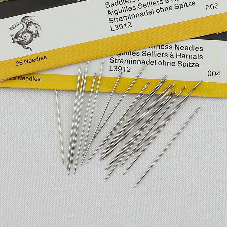 JohnJames Leather Round Head Hand Sewing Needles - Pack of 25 for Leather Stitching