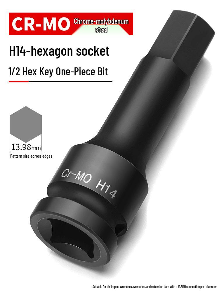 Compact Air Impact Wrench: 1/2" Hex H-Type Pneumatic Screwdriver with Chrome Molybdenum Socket