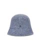 Bajal Va Curved Oval Metal Washed Knit Bucket Hat Soft Blue