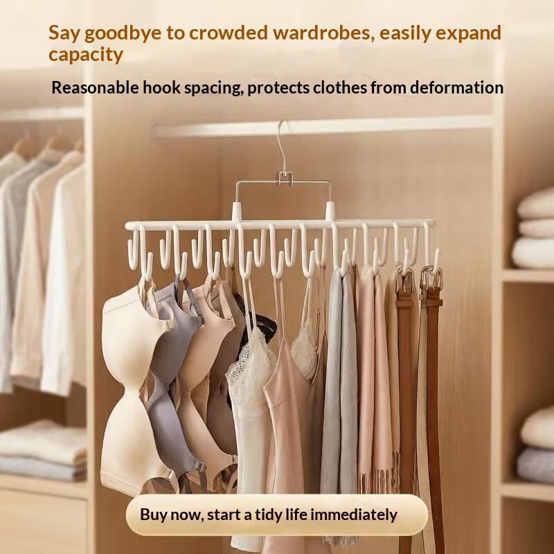 Multiple Suspender Hanger Waterproof Non-Slip Storage Hook for Underwear Vest Bra Tie Small Apartment Closet Organizer