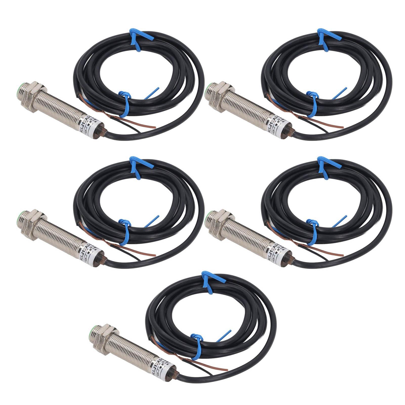 

5шт индуктивный бесконтактный переключатель M12 NPN нормально открытый датчик определения расстояния 636 В постоянного тока 2 мм