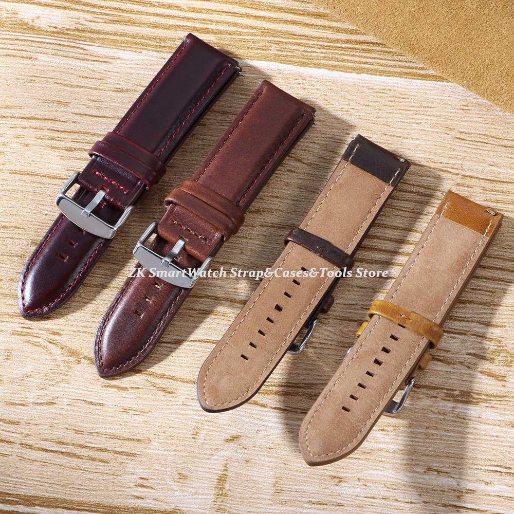 Genuine Leather Watchband Strap 18mm 20mm 22mm 24mm 26mm Black Brown Wristband Soft Quick Release Band for DW for Seiko Bracelet