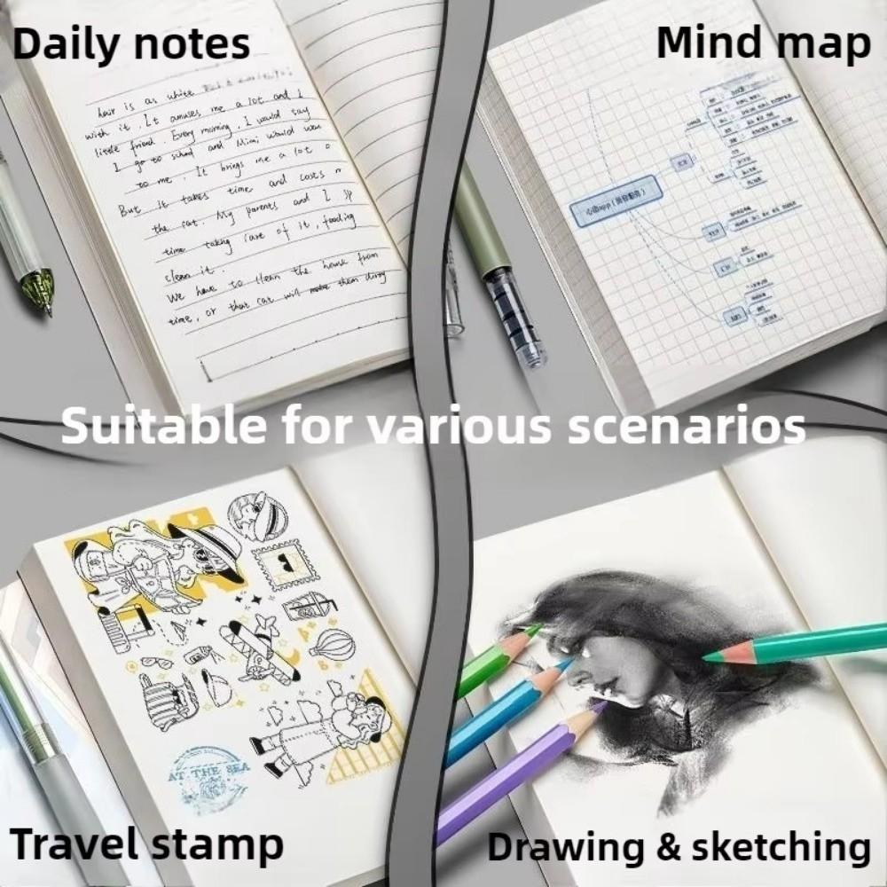New Pocket A6 Notebook Thickened 256 Pages 128 Sheets Small Notepad Kraft Paper Cover Inner Pages Note Book