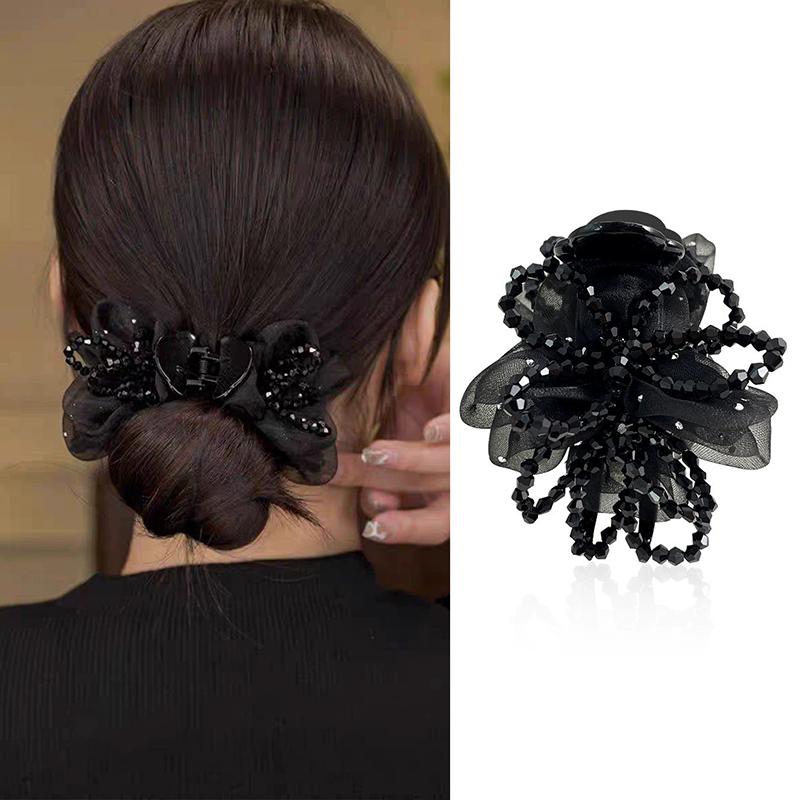 

Сетчатая заколка для волос с цветком акулы, заколка для волос для девушек и девушек, аксессуары для волос с хвостиком