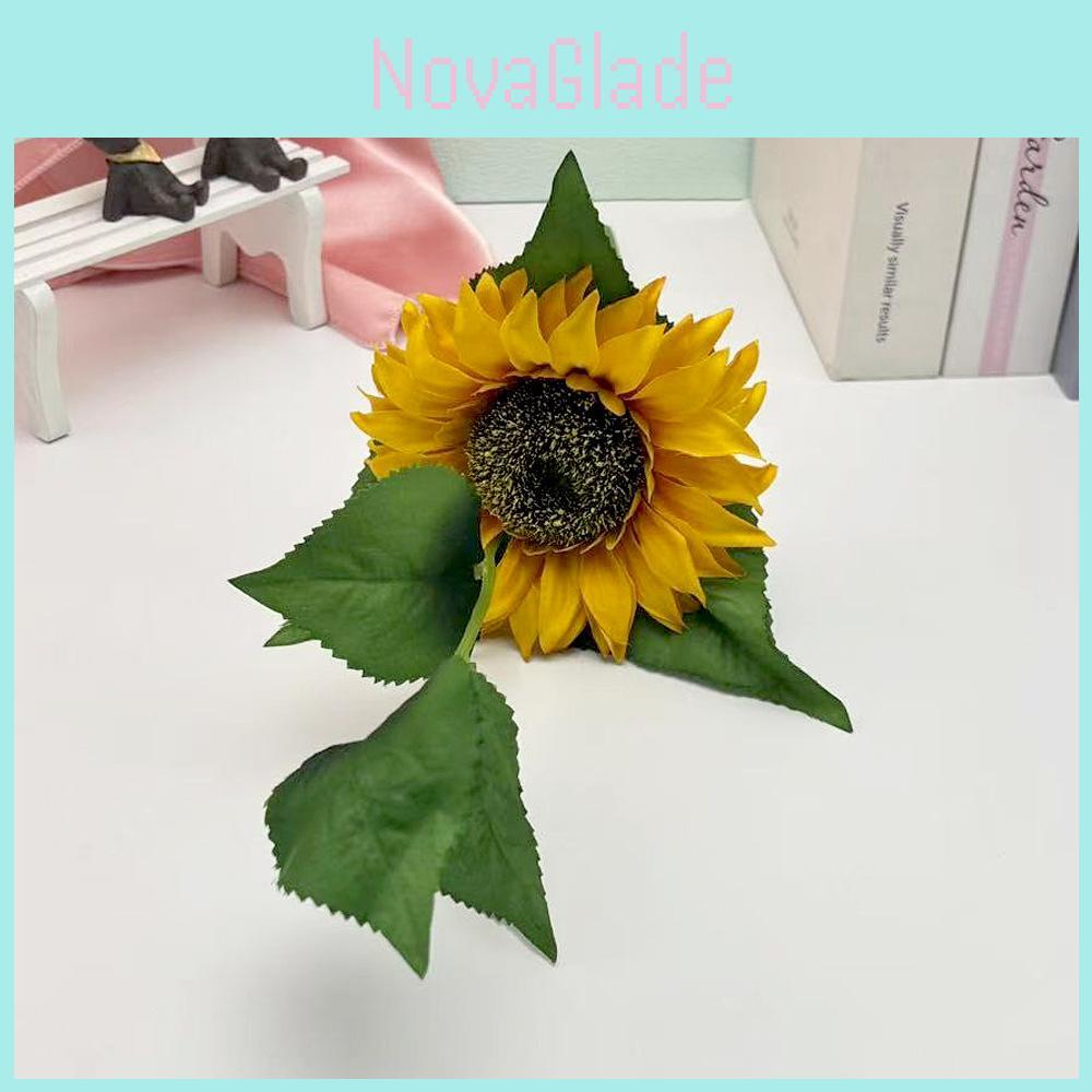 Sunflower Artificial Plant With Rain Flower Stones For Home Decor And Wedding Centerpieces