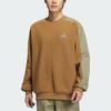 Adidas Fleece Crew Neck Color Block Long Sleeve Sweatshirt Men Sweatshirt Brown JX1793