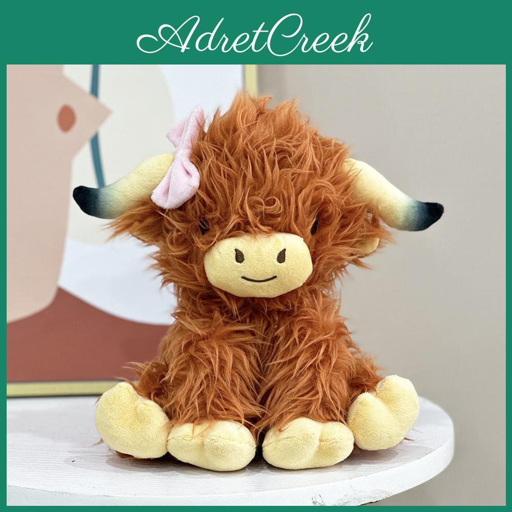 Peluche Mucca delle Highlands con Fiocco a Farfalla per Bambini e Collezionisti