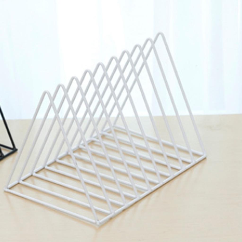 Desktop Rack Rustproof Simple Geometric Iron File Holder Decoration for Study Living Room