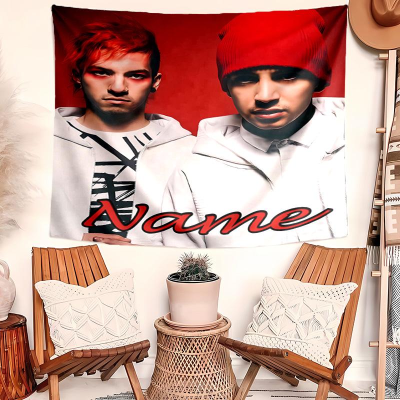 Personalized twenty one pilots Background Tapestry,Custom Name Birthday Party,Multifunctional Wall Decoration for Home Decor,Various Occasions