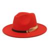 Fedora Men'S Fedora Neutral Wide Brim Jazz Hat Feather Belt Autumn And Winter British Vintage Panama Hat