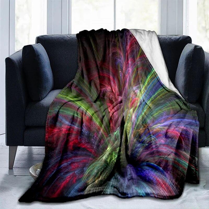Colorful Magical Fantasy Abstract Art Printed Modern Blanket Gedruckt Bettdecke Geschenk Flannel Soft Sofa Bed Throwing Blankets