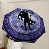 1pc Black Cat Stained Glass Window Umbrella with Plastic Handle,Suitable for All Seasons Home Travel Outdoor UmbrellaDD1317