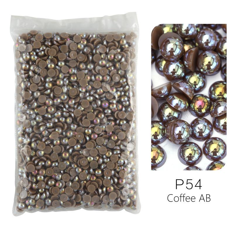 ABS Imitationsperle, Flachboden Halbrund Handyhülle Zubehör DIY Nagelkunst Perlen Schmuck Harzzubehör