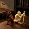 Mysterious Room Ornament 3D Printed Skeleton Figurine with Swords, Creative Desktop Ornament, Gifts for Friends Swords Statue Home Office Halloween