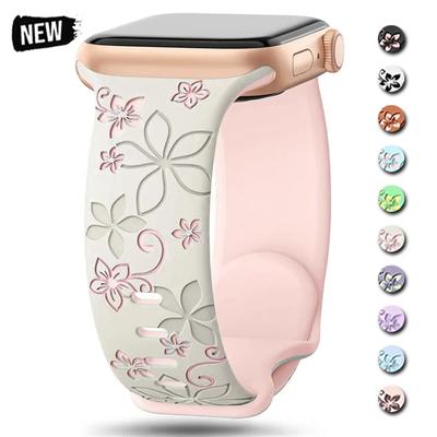 Engraved Strap for Apple Watch Band 49mm 46mm 45mm 44mm 42mm 41mm 40mm 38mm Silicone Bracelet for iWatch Series Ultra 2 S10 9 8 7 SE