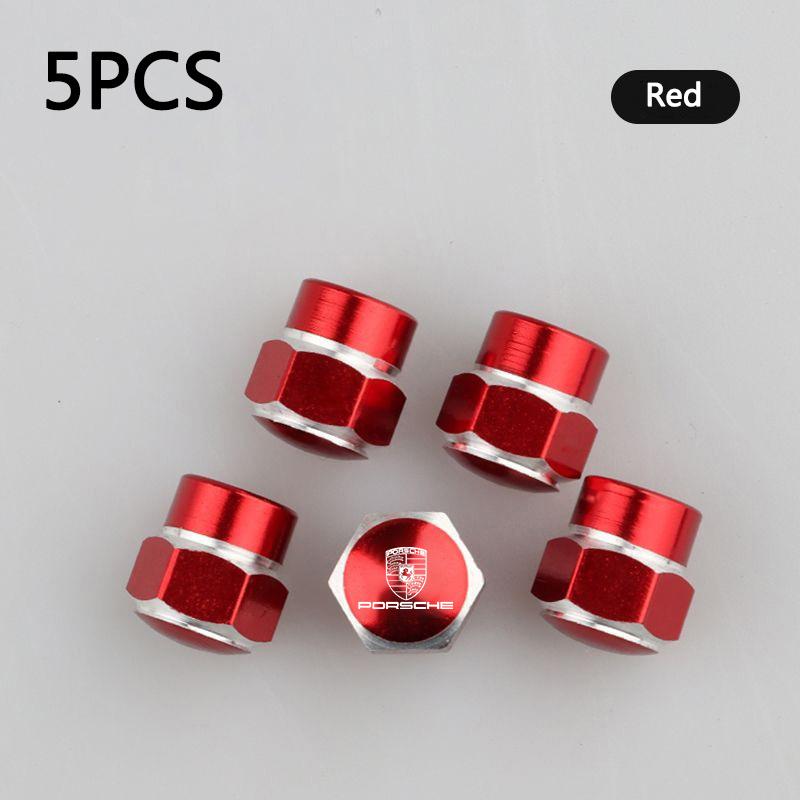 5PC Aluminum Alloy Car Wheel Tire Valve Cap Dustproof Cover For Porsche Panamera Cayenne Taycan 911 718 Macan Carrera-GT 928 968