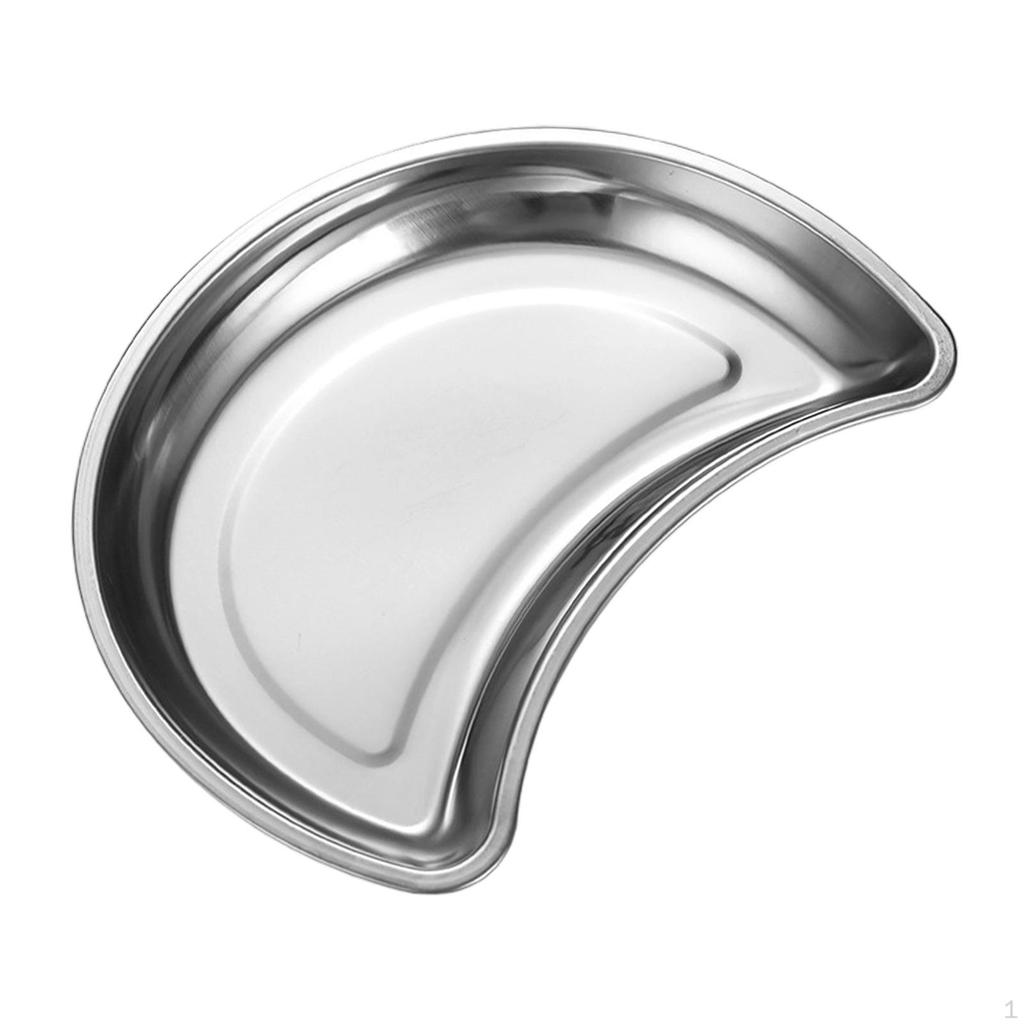 Metal Serving Tray, Moon Shape Plate Cheese Board Dessert Snack Tray Kitchen Countertop for Veggie,