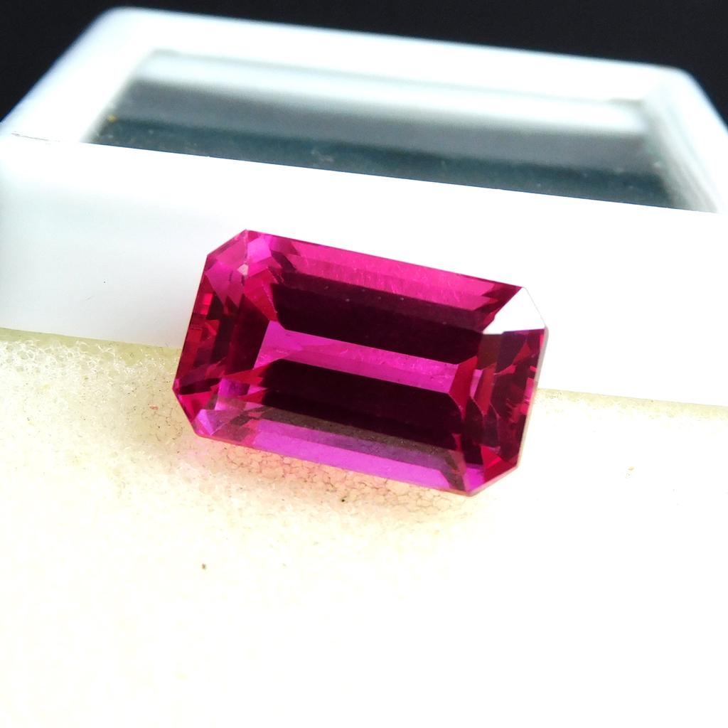 CERTIFIED Loose Gemstone Natural Pink Sapphire Perfect Emerald Cut 16.25 Ct